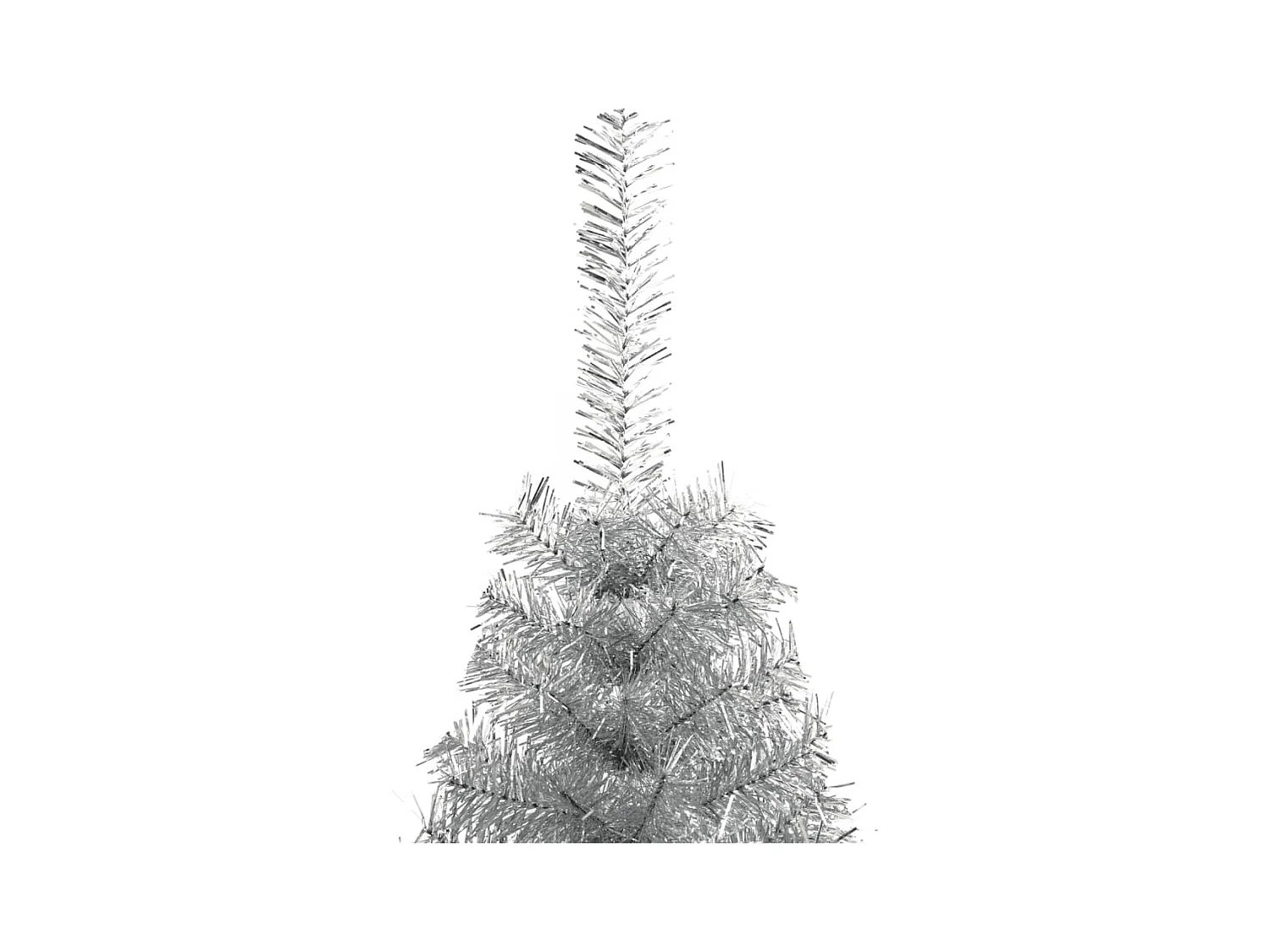 Demi sapin de Noël artificiel avec support Argenté 180 cm PVC