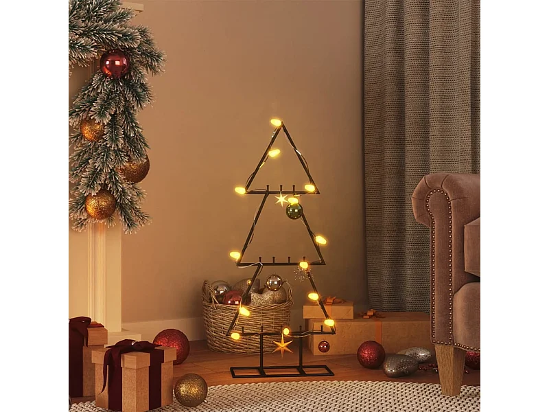 Kerstdecoratie kerstboom 60 cm metaal zwart