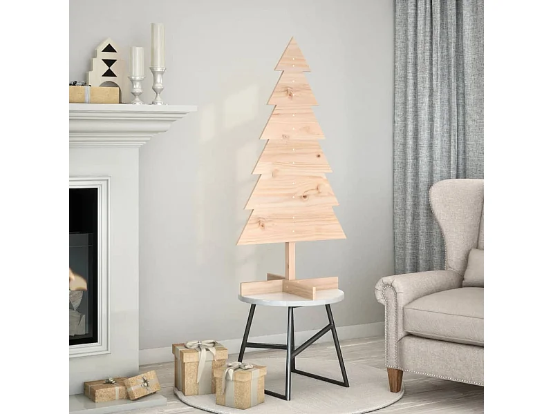 Arbre de Noël en bois pour décoration 120 cm bois massif de pin