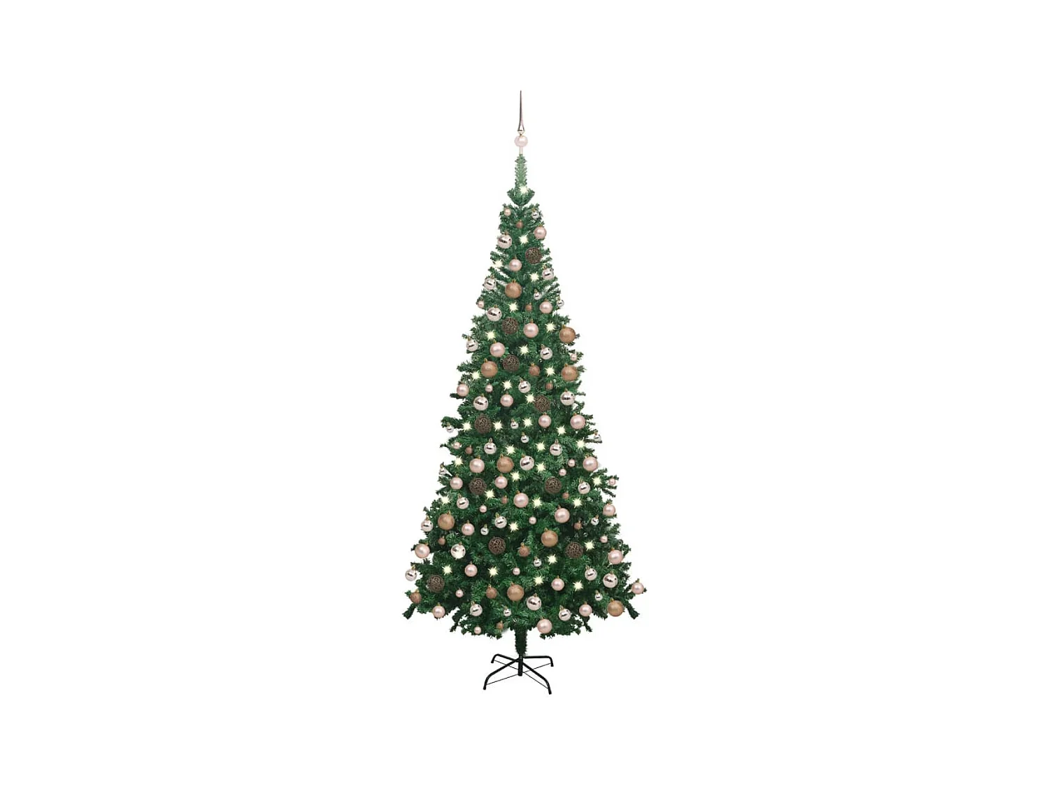 Árbol de Navidad artificial luces LED y bolas L verde 240 cm