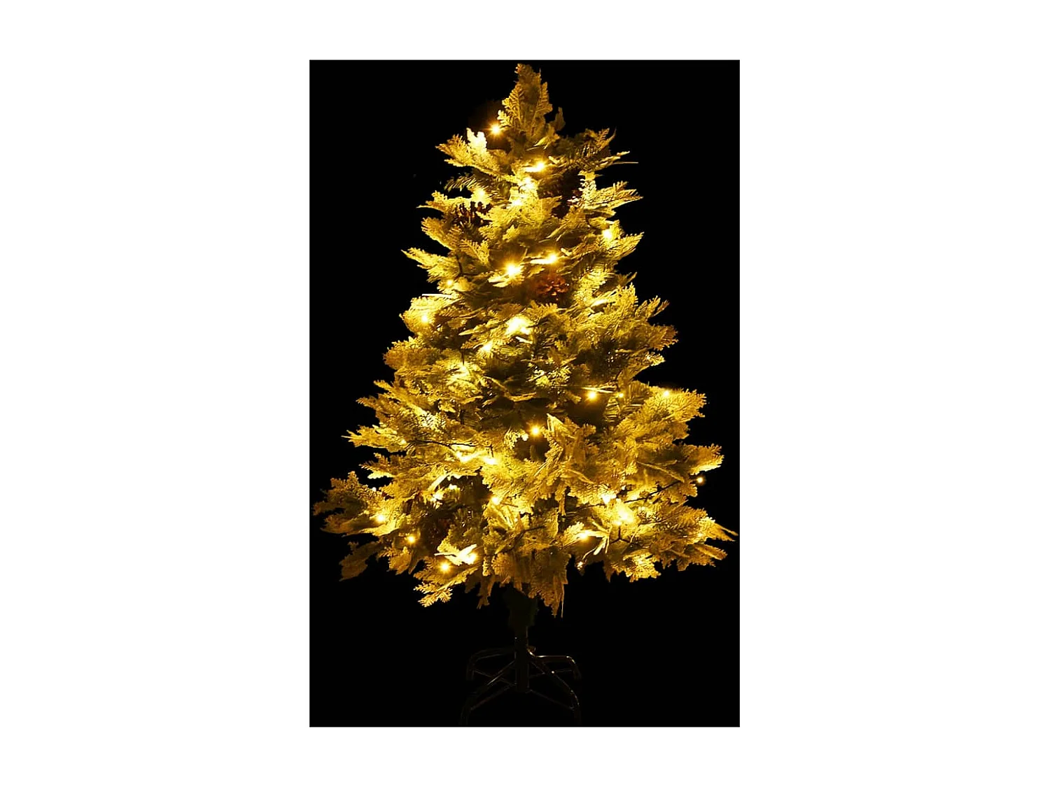 Árvore de Natal com pinhas pré-iluminada 150 cm PVC e PE verde