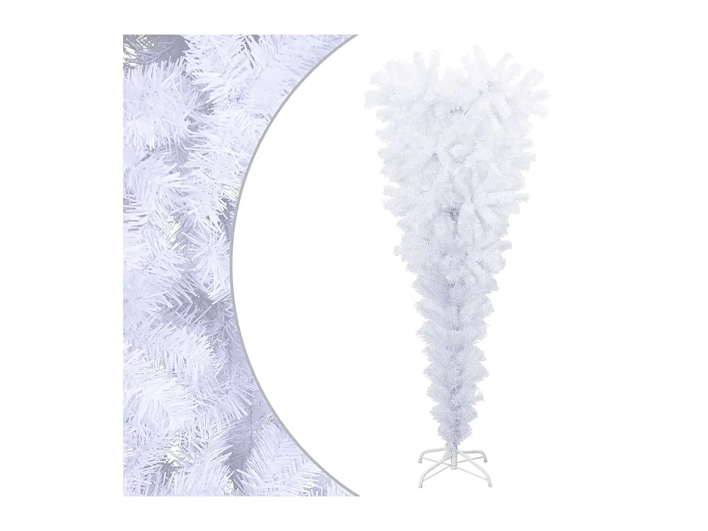 Árbol de Navidad artificial al revés con soporte blanco 120 cm