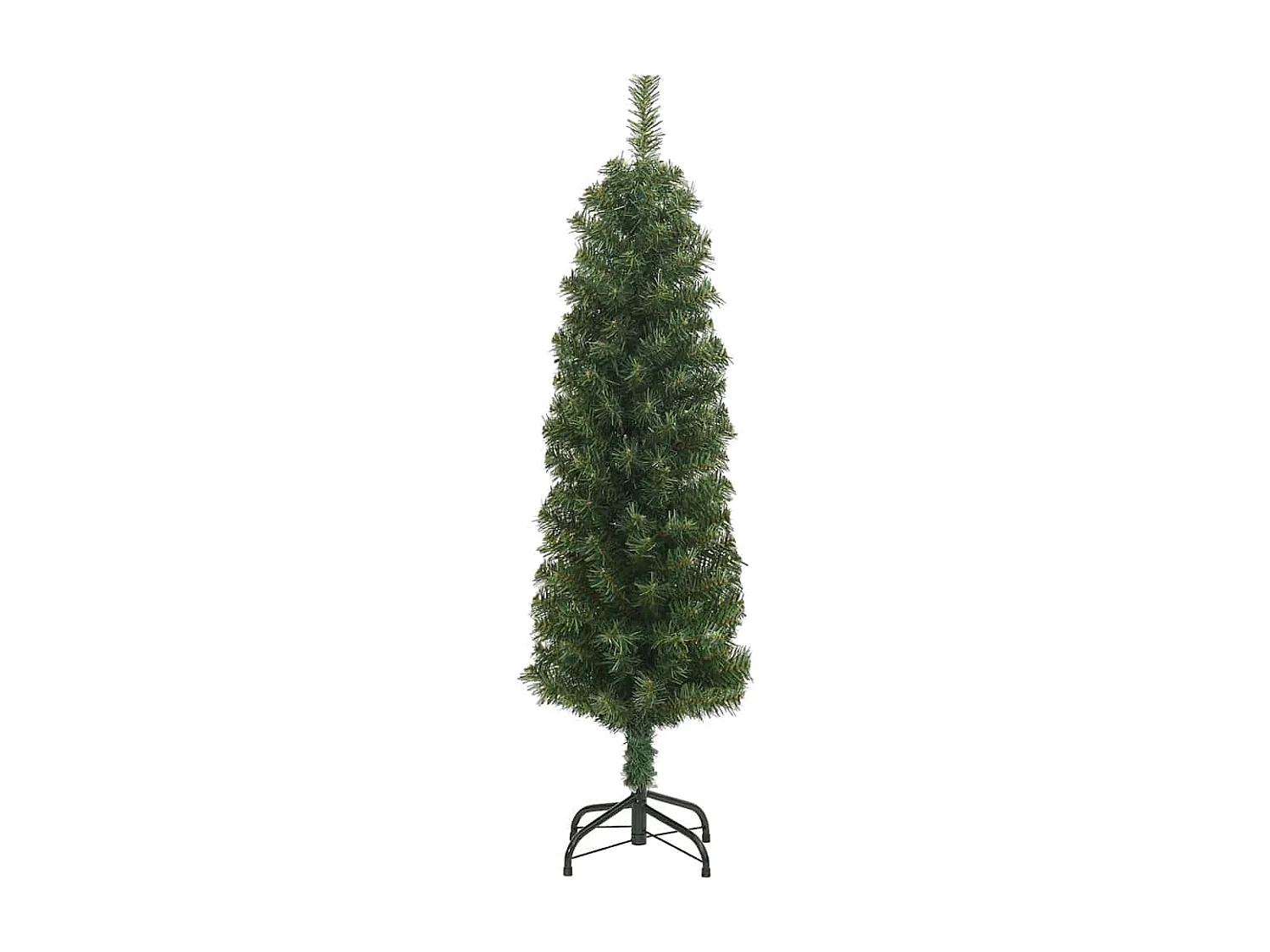 Árvore de Natal artificial fina com suporte 120 cm PVC verde