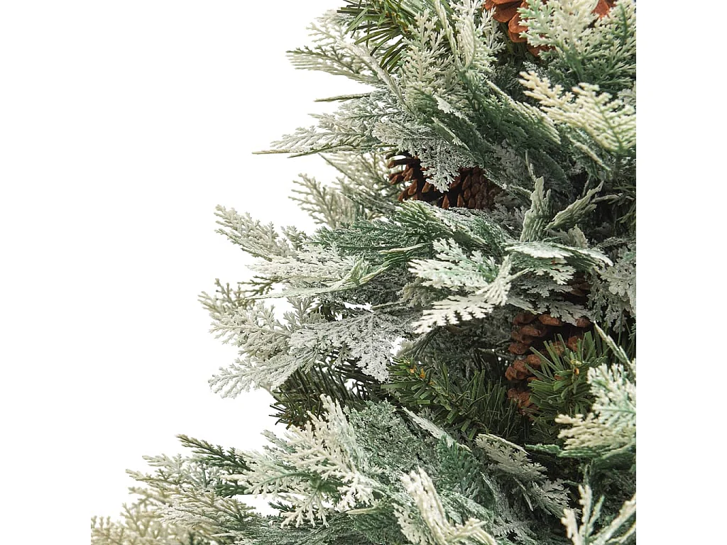 Sapin de Noël pré-éclairé et pommes de pin vert 120cm PVC et PE