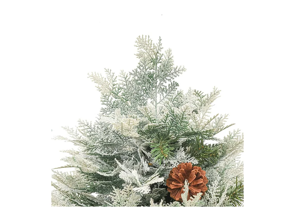 Sapin de Noël avec LED et pommes de pin Vert 120 cm PVC et PE