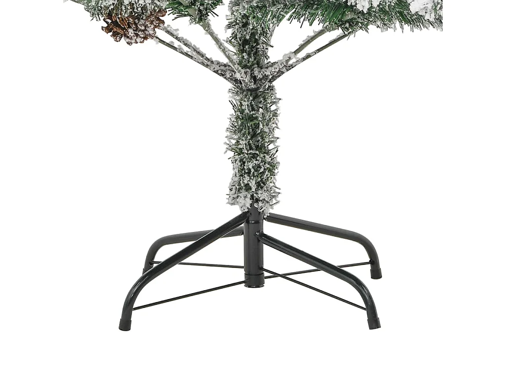 Sapin de Noël pré-éclairé avec neige floquée/cônes 195cm PVC/PE