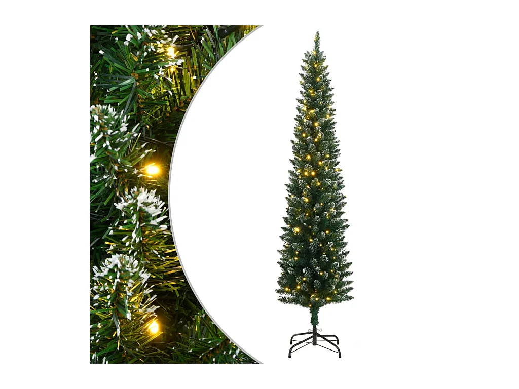Árbol de Navidad artificial estrecho 150 LEDs 120 cm