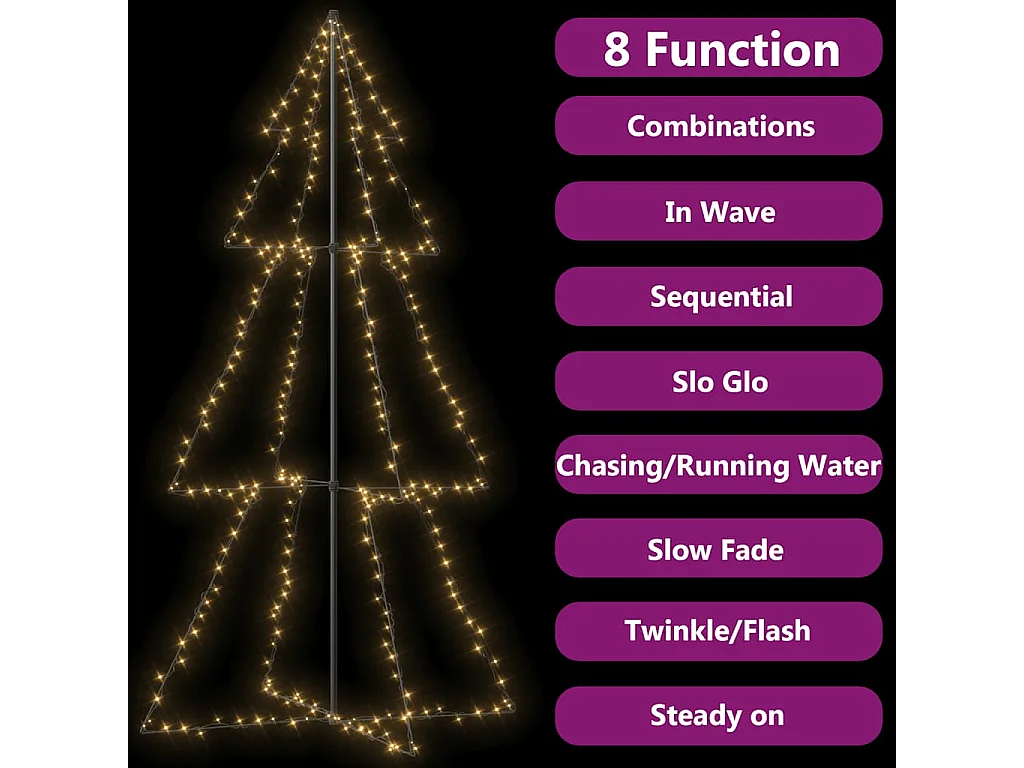 Arbre de Noël cône 300 LED d'intérieur/d'extérieur 120x220 cm
