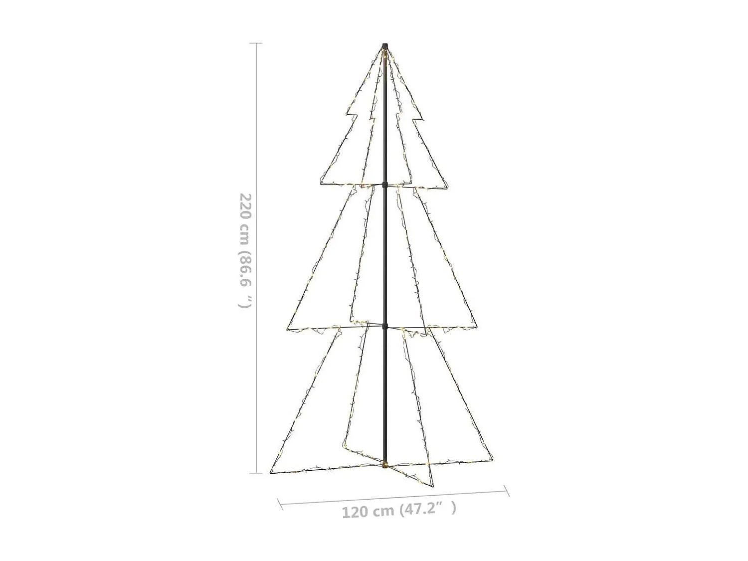 Arbre de Noël cône 300 LED d'intérieur/d'extérieur 120x220 cm