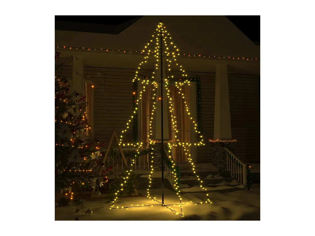 Arbre de Noël cône 300 LED d'intérieur/d'extérieur 120x220 cm