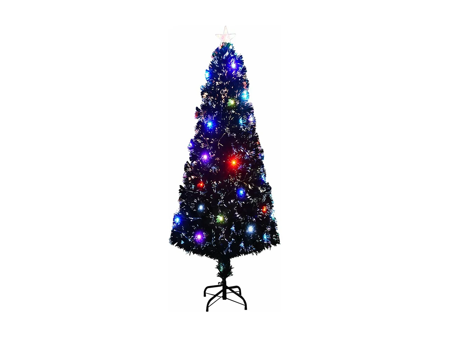 Árbol de Navidad con luces y soporte fibra óptica 240 cm