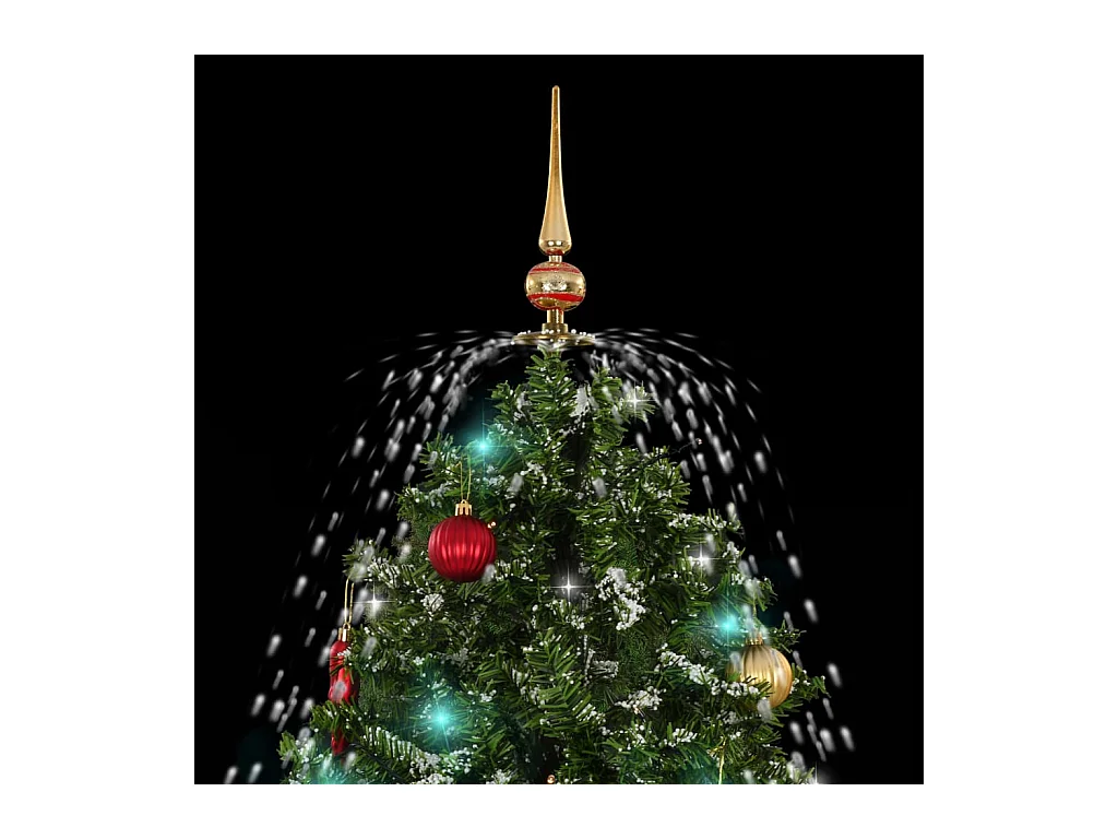 Arbre de Noël neigeux avec base de parapluie Vert 140 cm