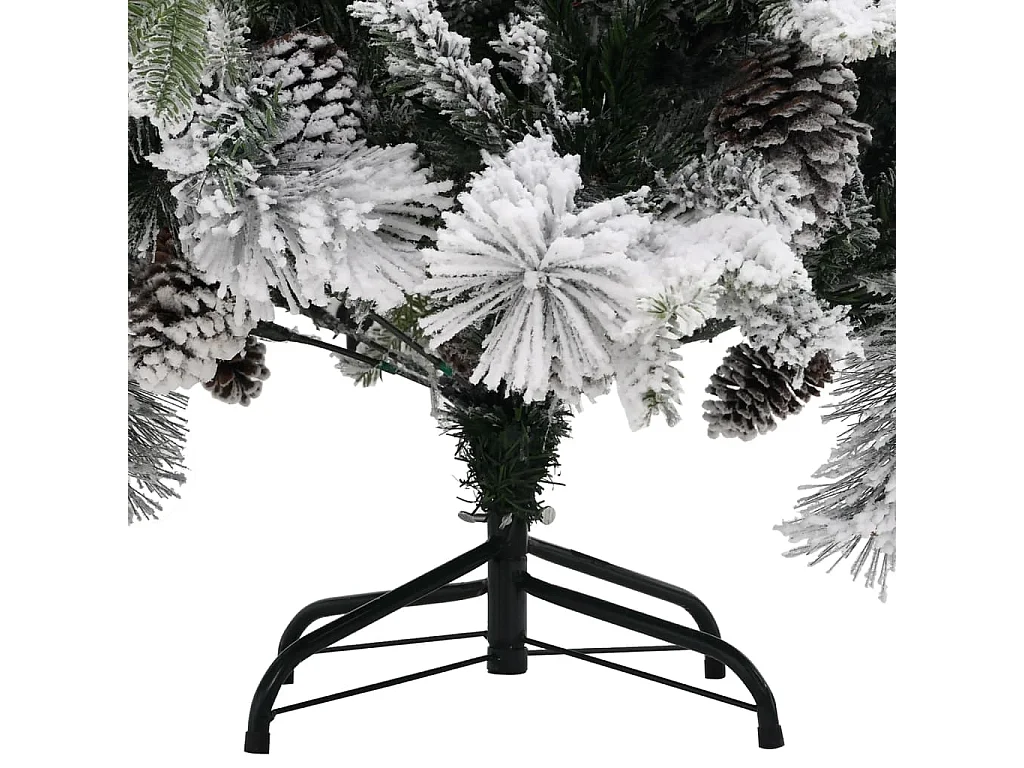 Sapin de Noël à flocons de neige et pommes de pin 150 cm PVC/PE