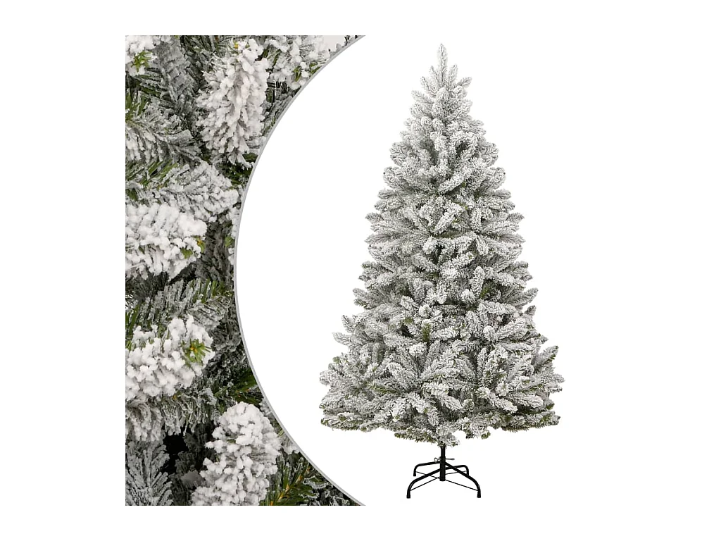 Árbol de Navidad artificial con bisagras y nieve flocada 240 cm