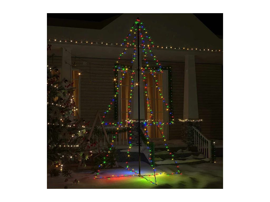 Árbol de Navidad 300 luces LED interior y exterior 120x220 cm