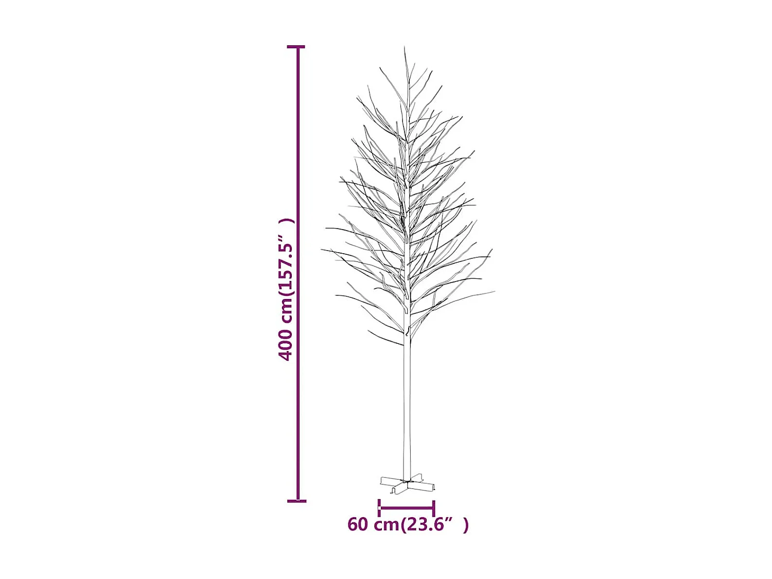 Berkenboom LED 672 LED's warmwit 400 cm wit