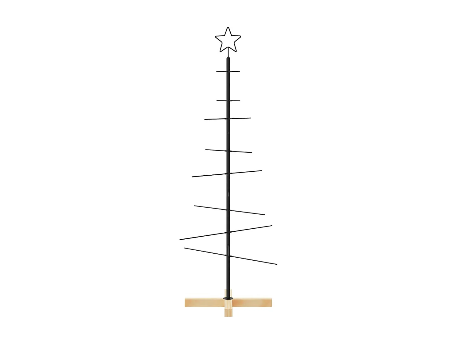 Arbre de Noël en métal avec base en bois noir 120 cm