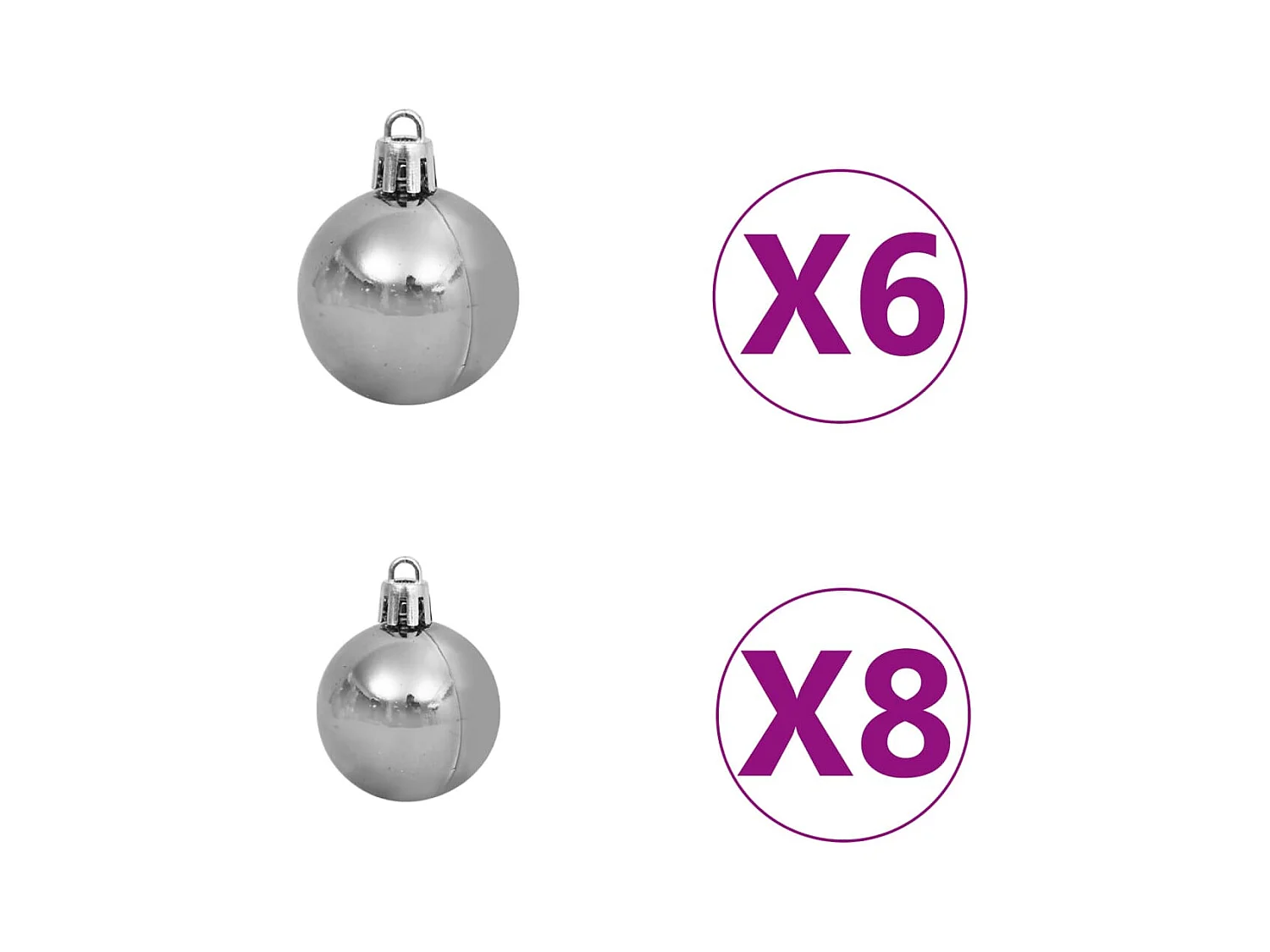 Arbre de Noël artificiel avec LED et boules Vert 120 cm PVC