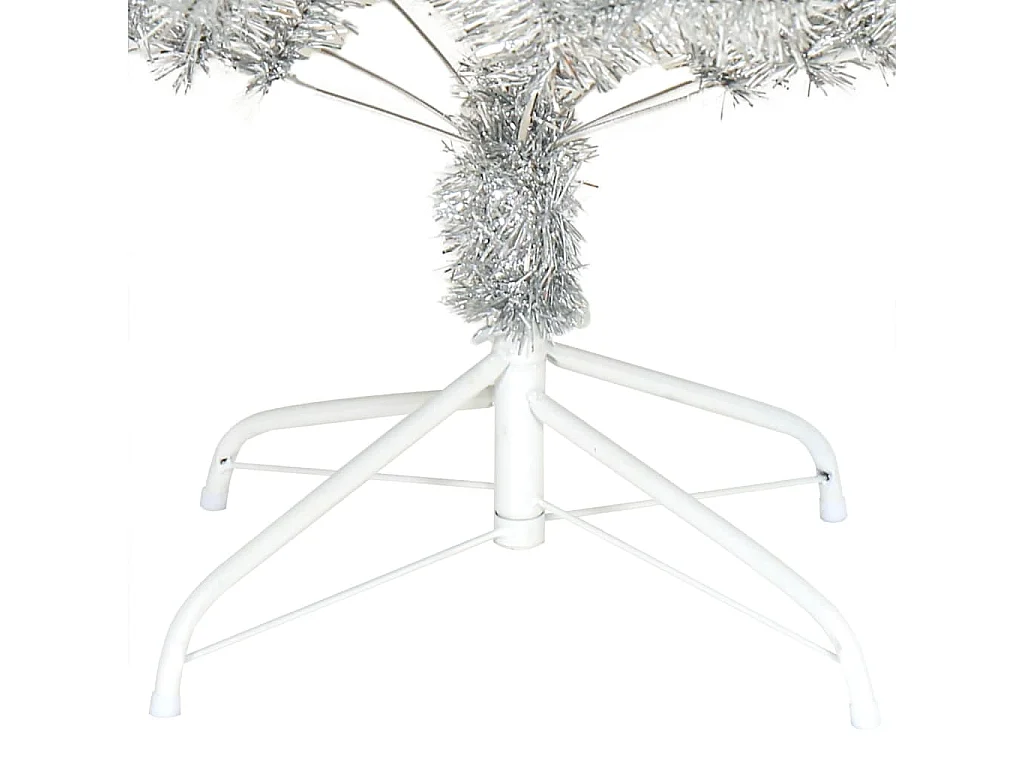 Árvore de Natal artificial com suporte 240 cm PET prateado