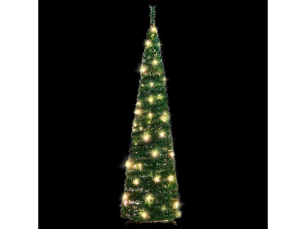 Árbol de Navidad artificial desplegable 50 LED verde 120 cm