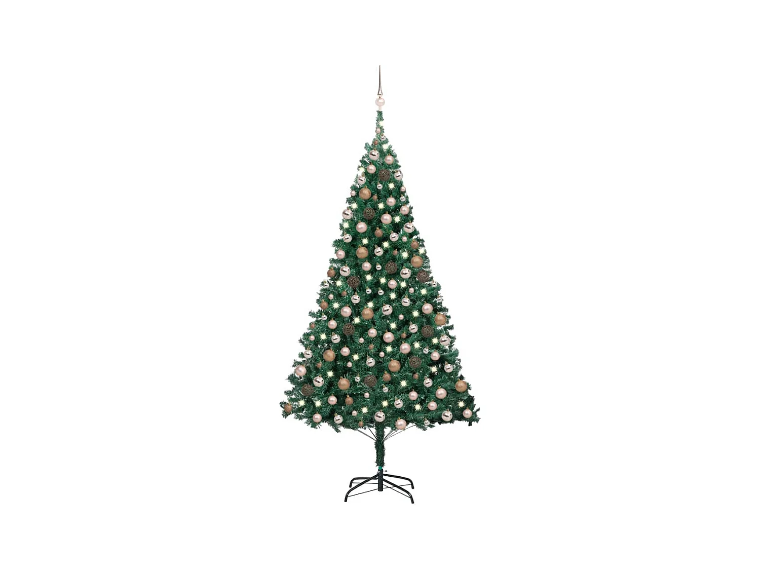 Arbre de Noël artificiel avec LED et boules Vert 240 cm