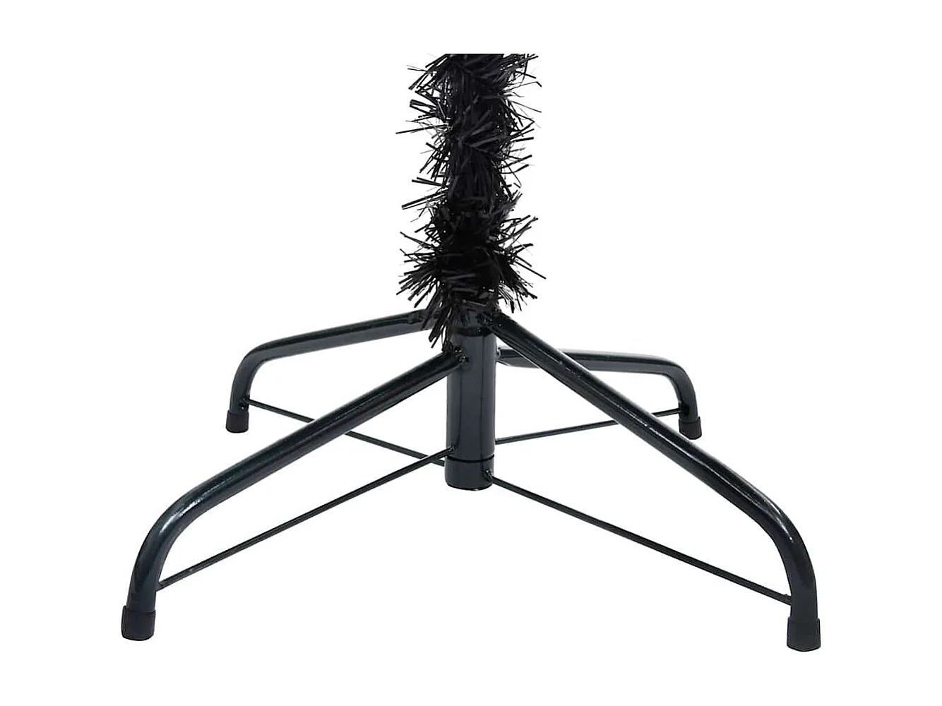 Arbre de Noël artificiel pré-éclairé et boules noir 210 cm PVC