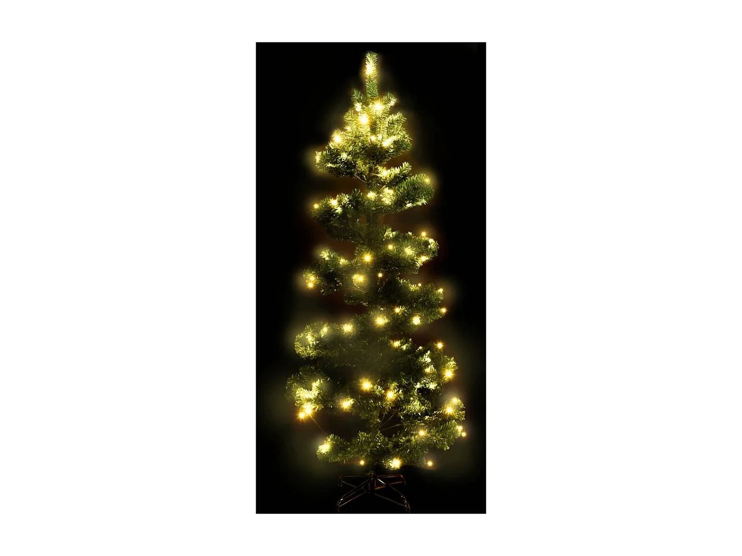 Arbre de Noël hélicoïdal pré-éclairé et support vert 150 cm PVC