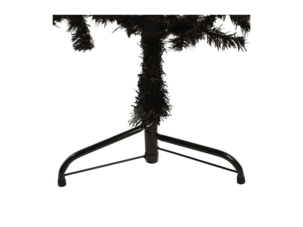 Demi sapin de Noël artificiel mince avec support Noir 120 cm