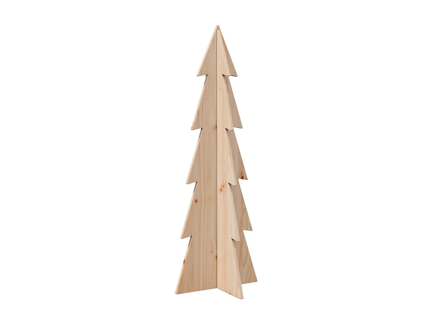 Arbre de Noël en bois pour décoration 112 cm bois massif de pin