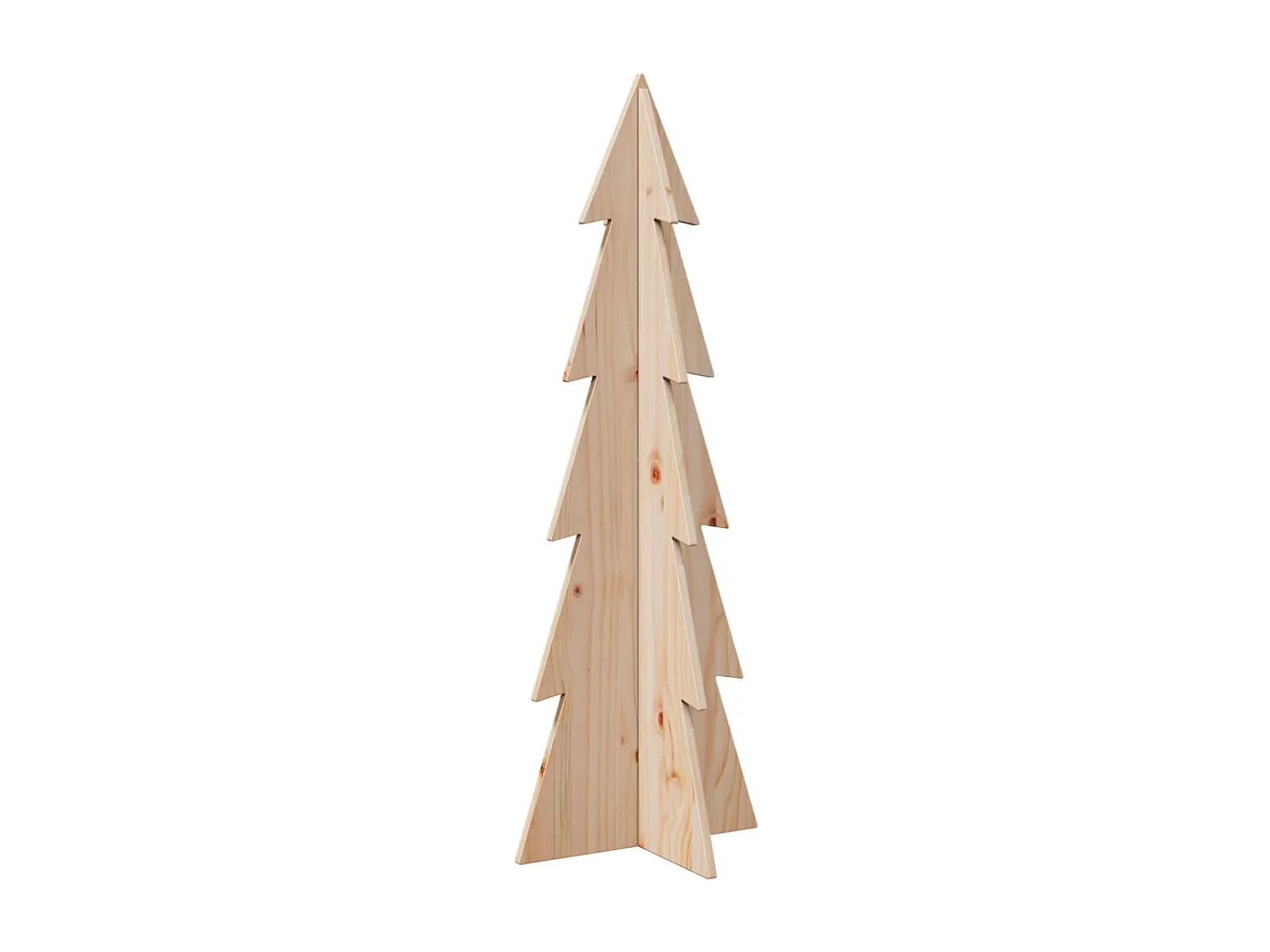 Arbre de Noël en bois pour décoration 112 cm bois massif de pin