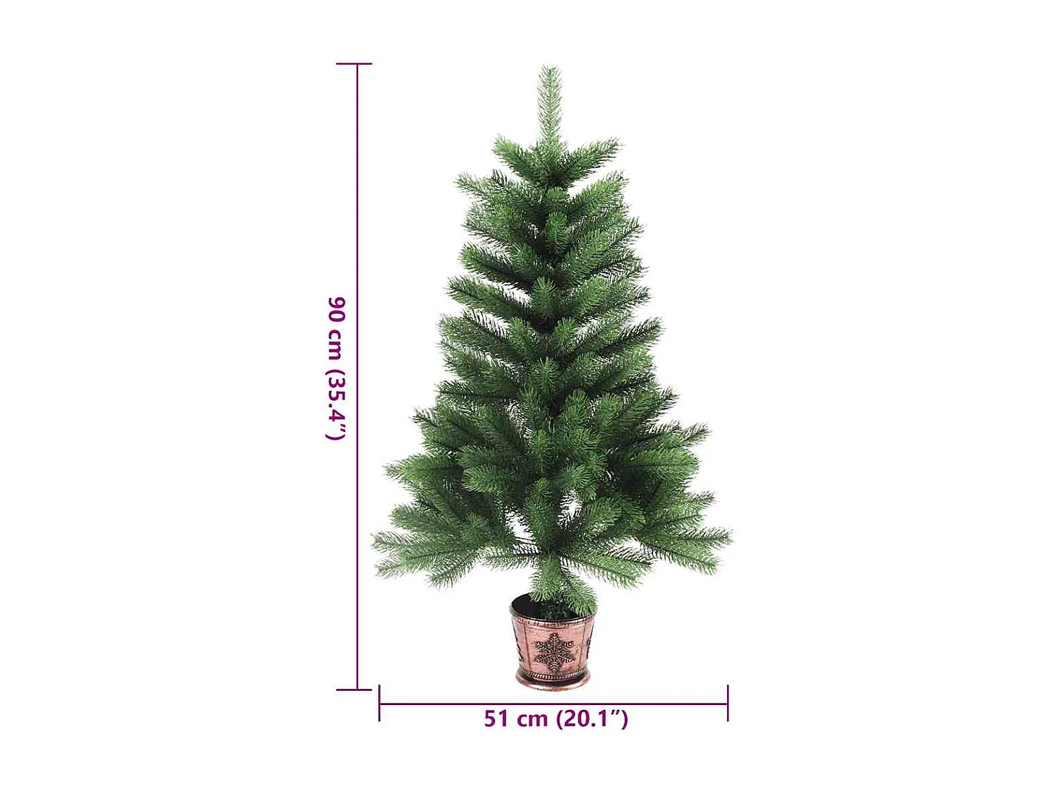 Arbre de Noël artificiel aiguilles réalistes 90 cm vert
