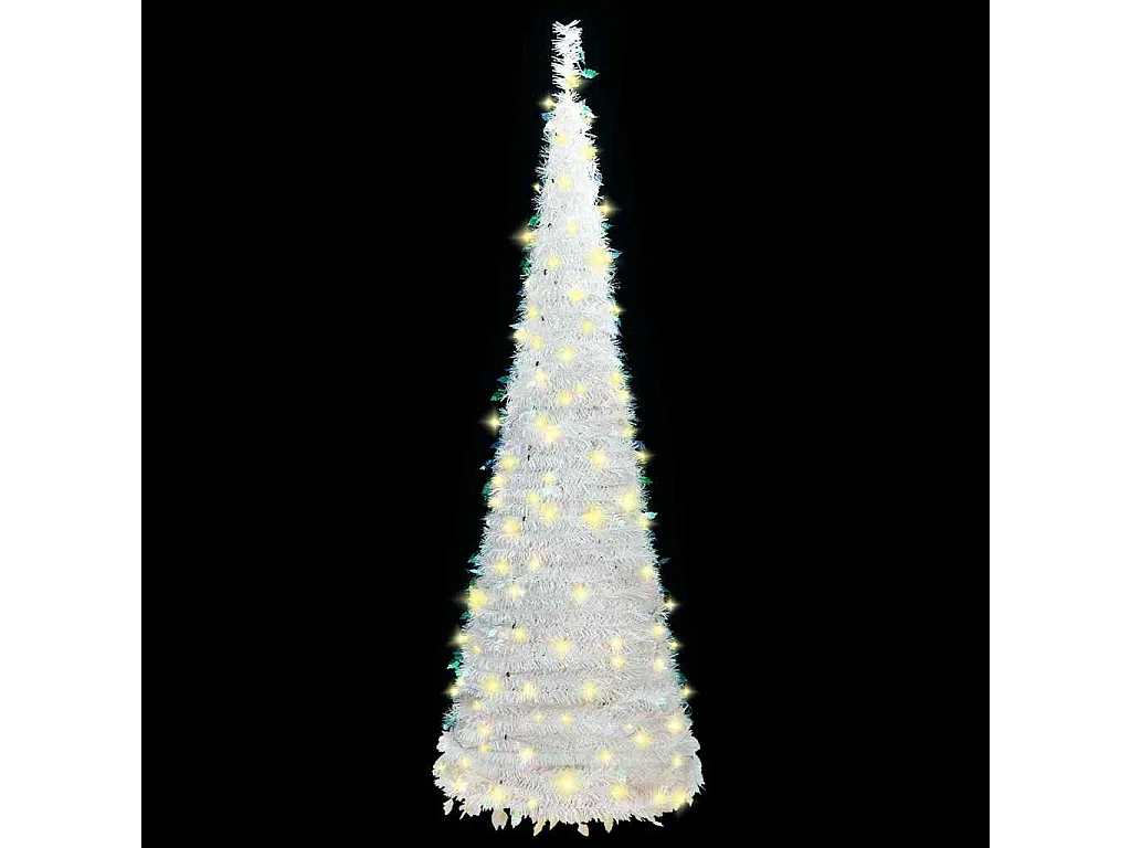 Sapin de Noël artificiel escamotable 50 LED blanc 120 cm