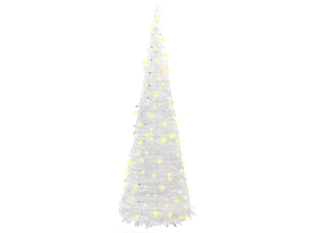 Sapin de Noël artificiel escamotable 50 LED blanc 120 cm