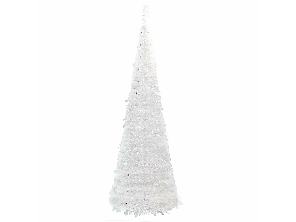 Sapin de Noël artificiel escamotable 50 LED blanc 120 cm