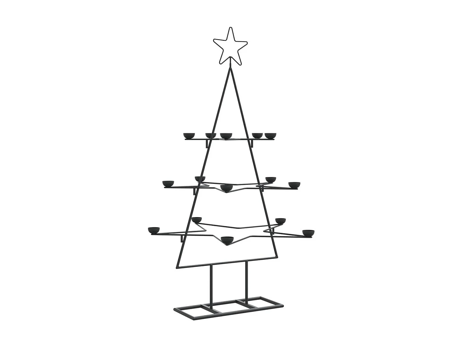 Arbre de Noël en métal pour décoration noir 105 cm