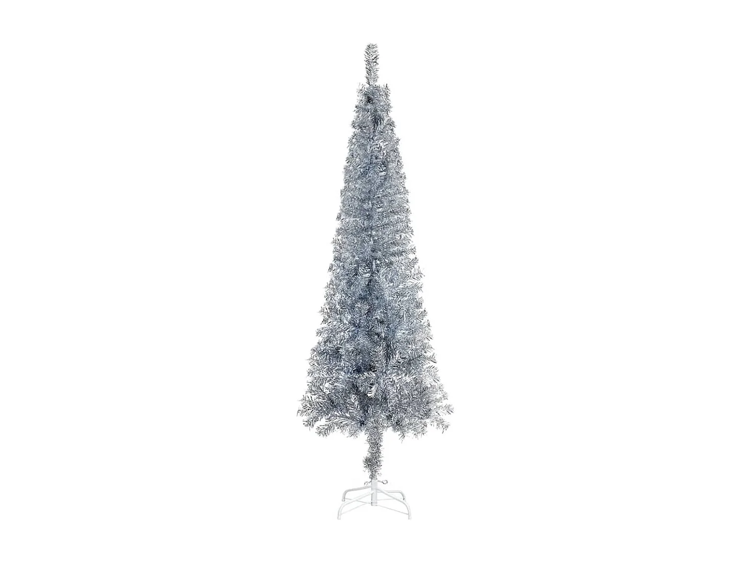 Árbol de Navidad delgado plateado 210 cm