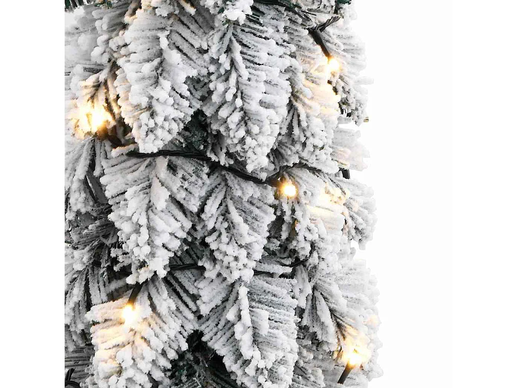 Árvore Natal artificial pré-iluminada 45 LEDs e flocos de neve