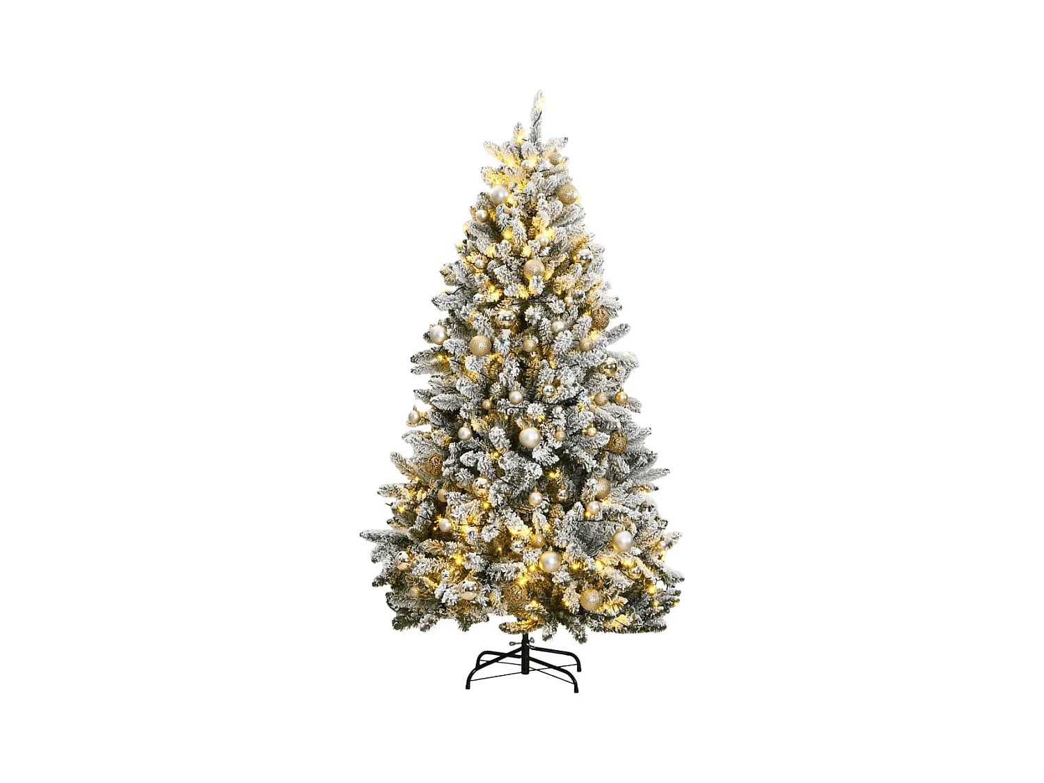 Árbol de Navidad artificial con bisagras 300 LED y bolas 240 cm