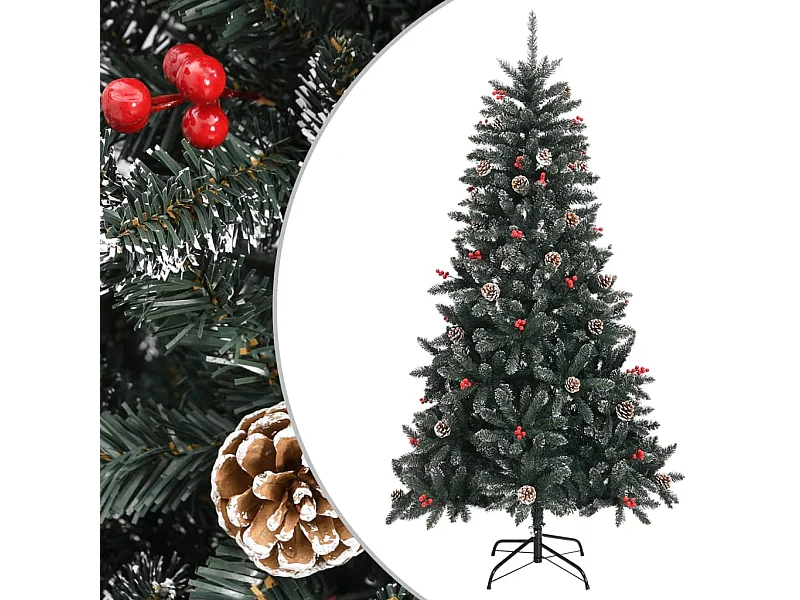 Árbol de Navidad artificial con soporte PVC verde 180 cm