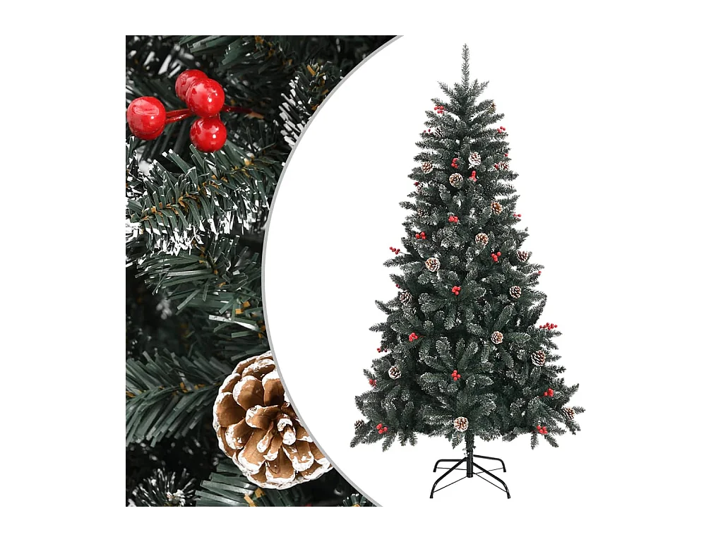 Árvore de Natal artificial com suporte 180 cm PVC verde