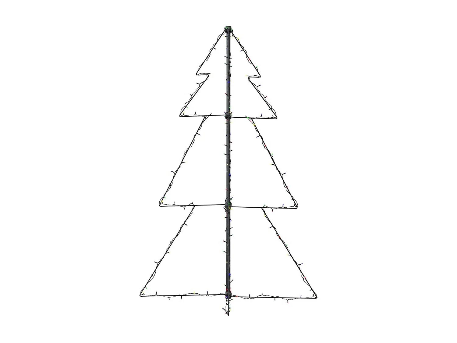 Arbre de Noël cône 160 LED d'intérieur/d'extérieur 78x120 cm