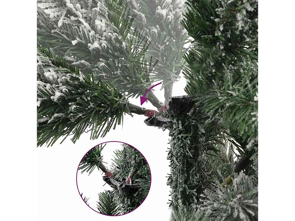 Kunstkerstboom met scharnieren en sneeuw 150 cm