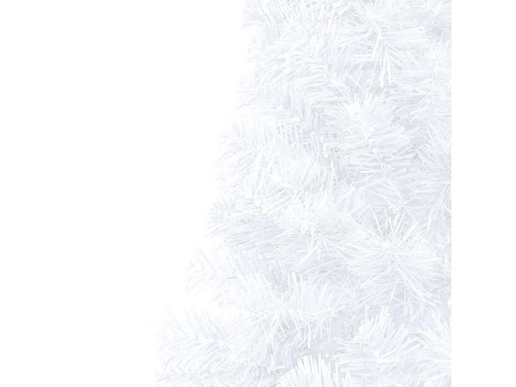 Demi-arbre de Noël artificiel pré-éclairé et boules blanc 150cm