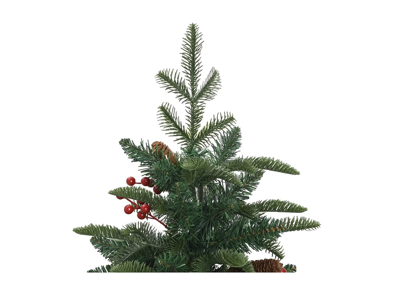 Árvore de Natal artificial articulada com pinhas e bagas 150 cm