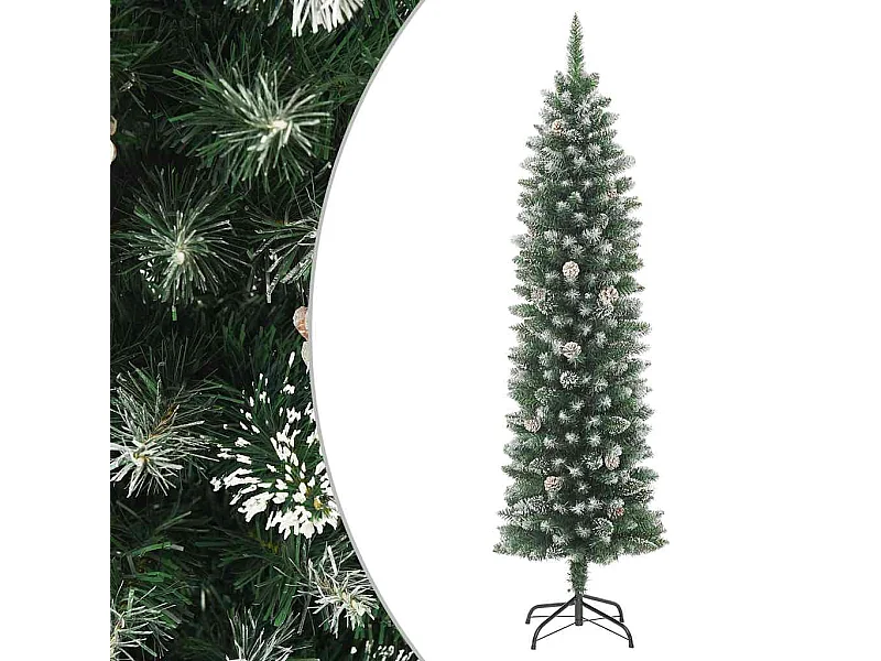 Sapin de Noël artificiel mince avec support 180 cm PVC