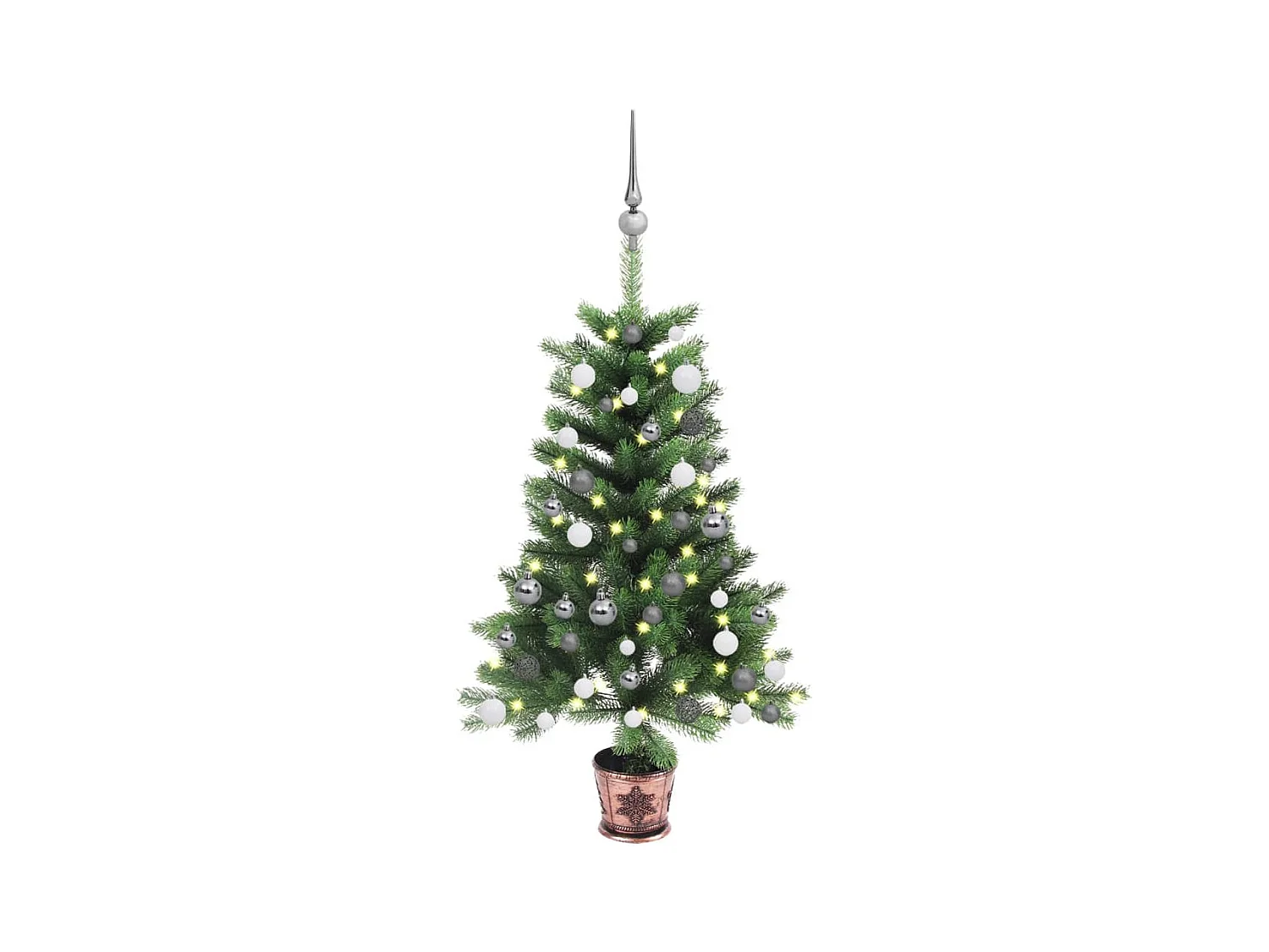 Arbre de Noël artificiel avec LED et boules 65 cm Vert