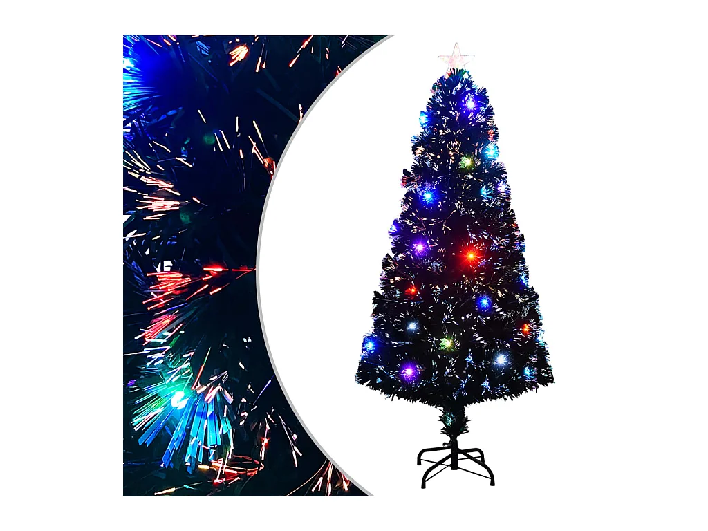 Sapin de Noël artificiel avec support/LED 150 cm fibre optique