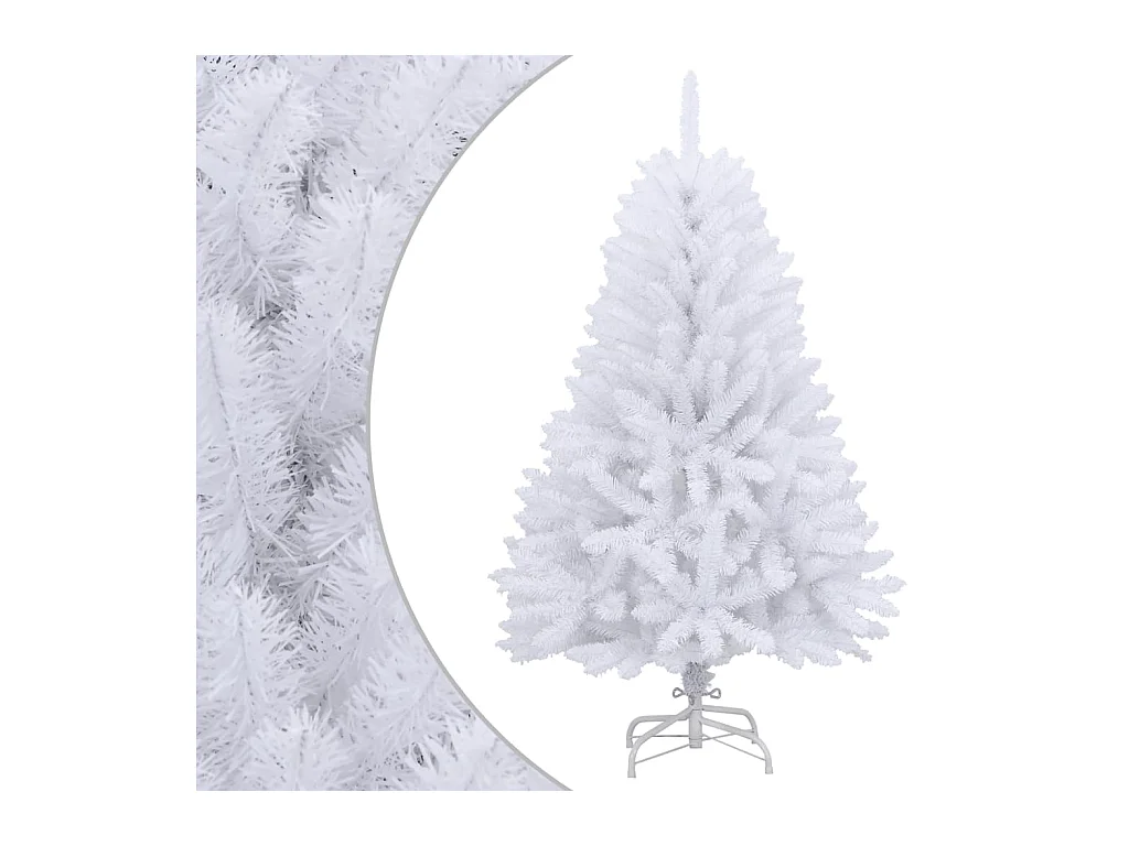 Árbol de Navidad artificial con bisagras y soporte blanco 150cm