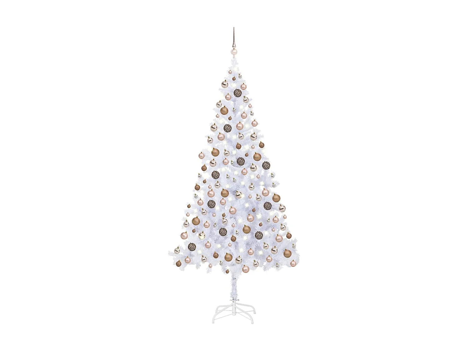 Arbre de Noël artificiel pré-éclairé/boules 210 cm 910 branches