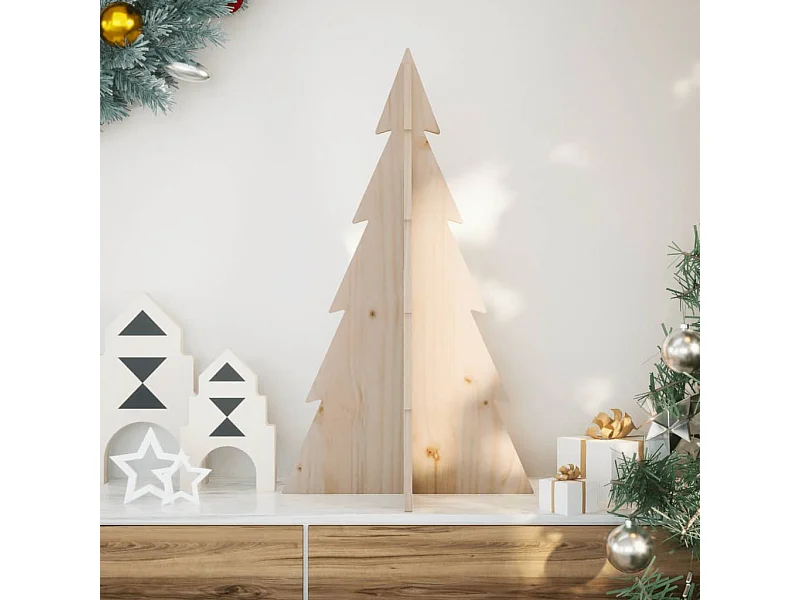 Arbre de Noël en bois pour décoration 80 cm bois massif de pin